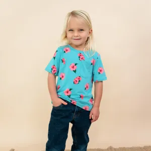 Toddler Crew Neck Tee in Hibiscus