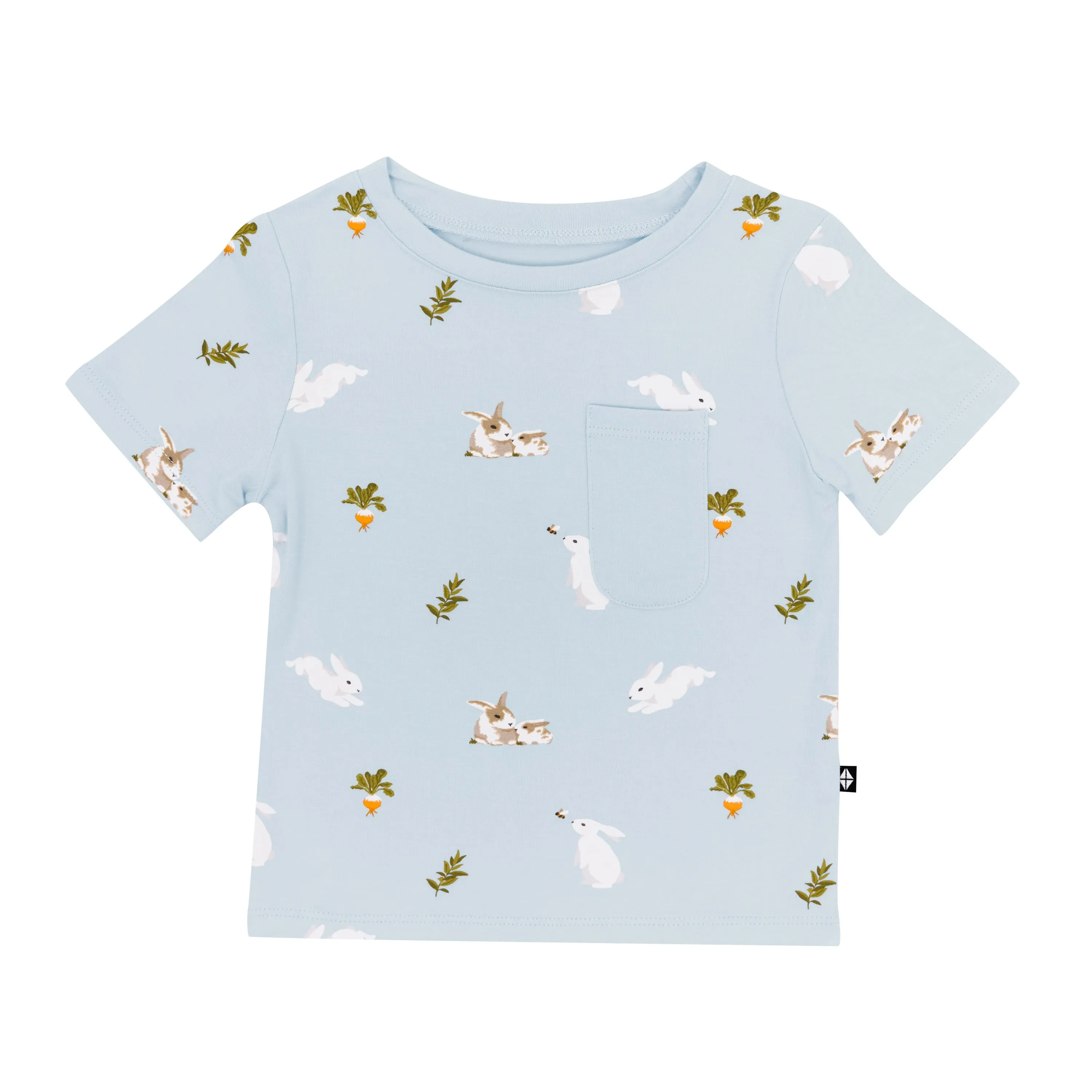 Toddler Crew Neck Tee in Ice Rabbit