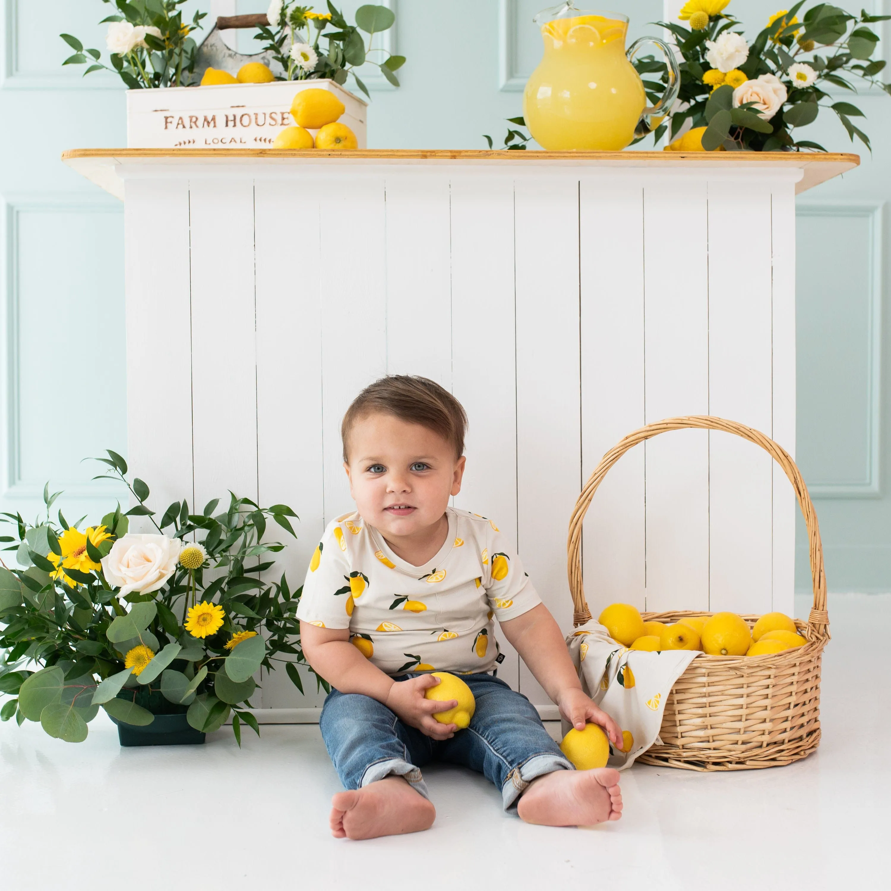 Toddler Crew Neck Tee in Lemon