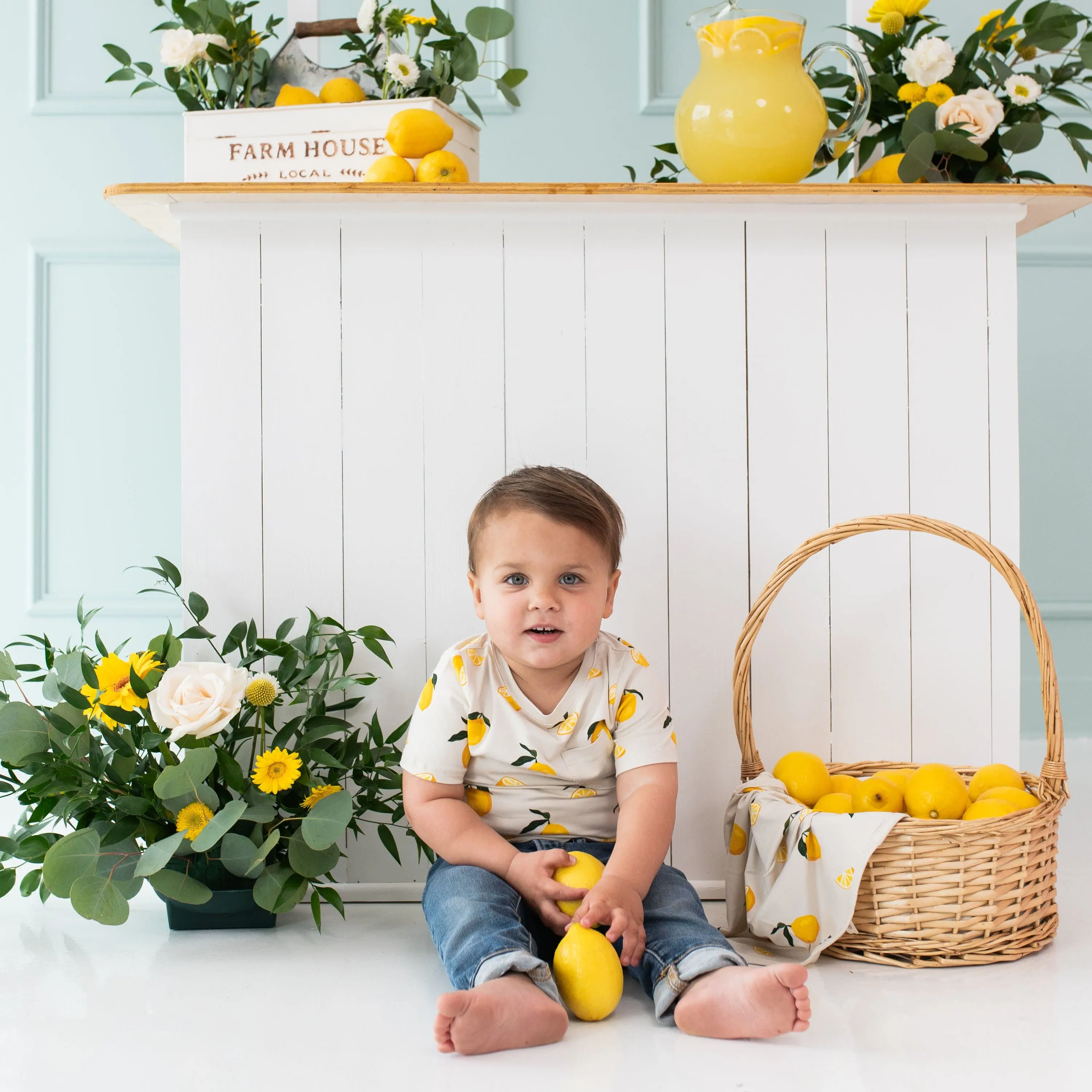 Toddler Crew Neck Tee in Lemon