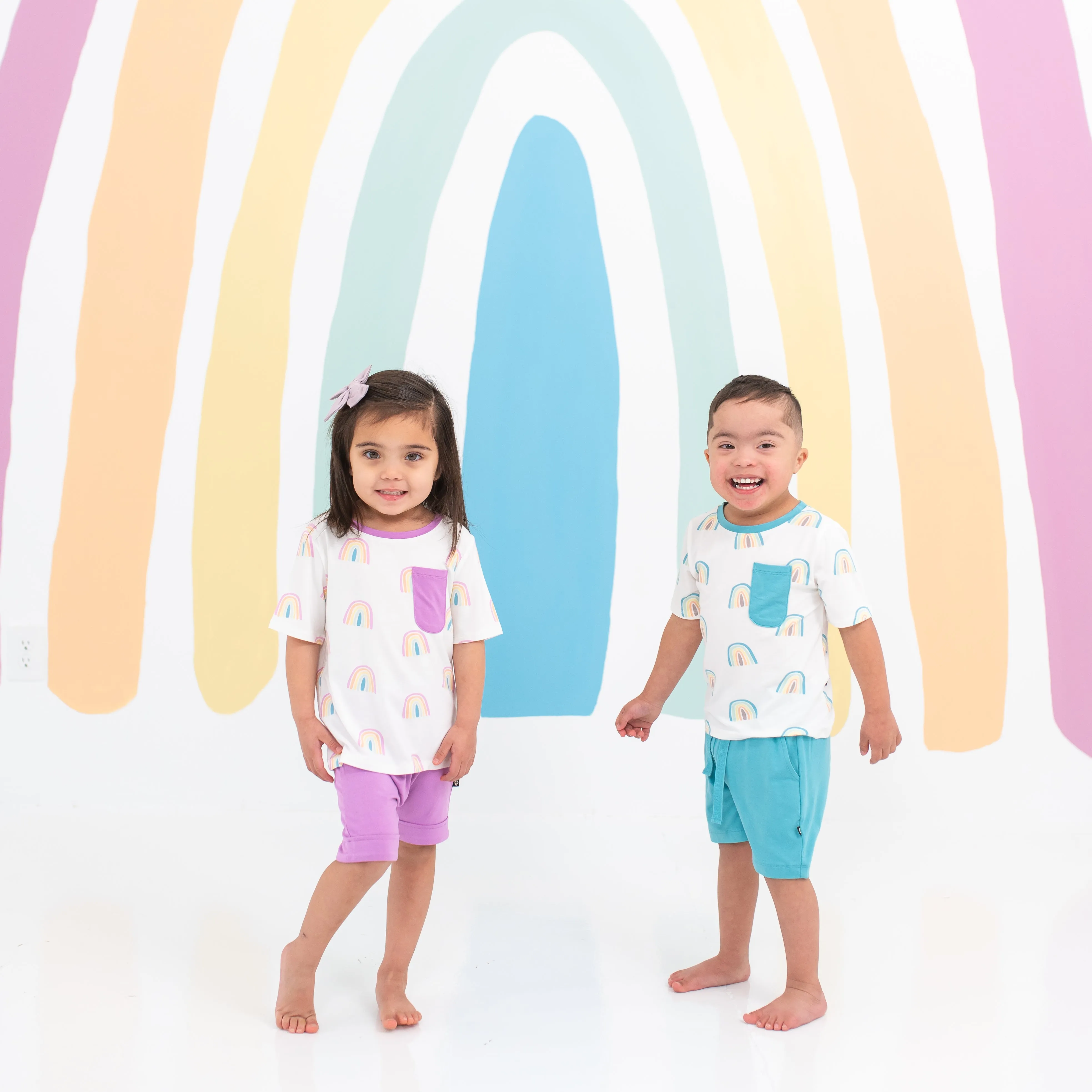 Toddler Crew Neck Tee in Poi Rainbow