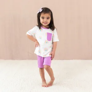 Toddler Crew Neck Tee in Poi Rainbow