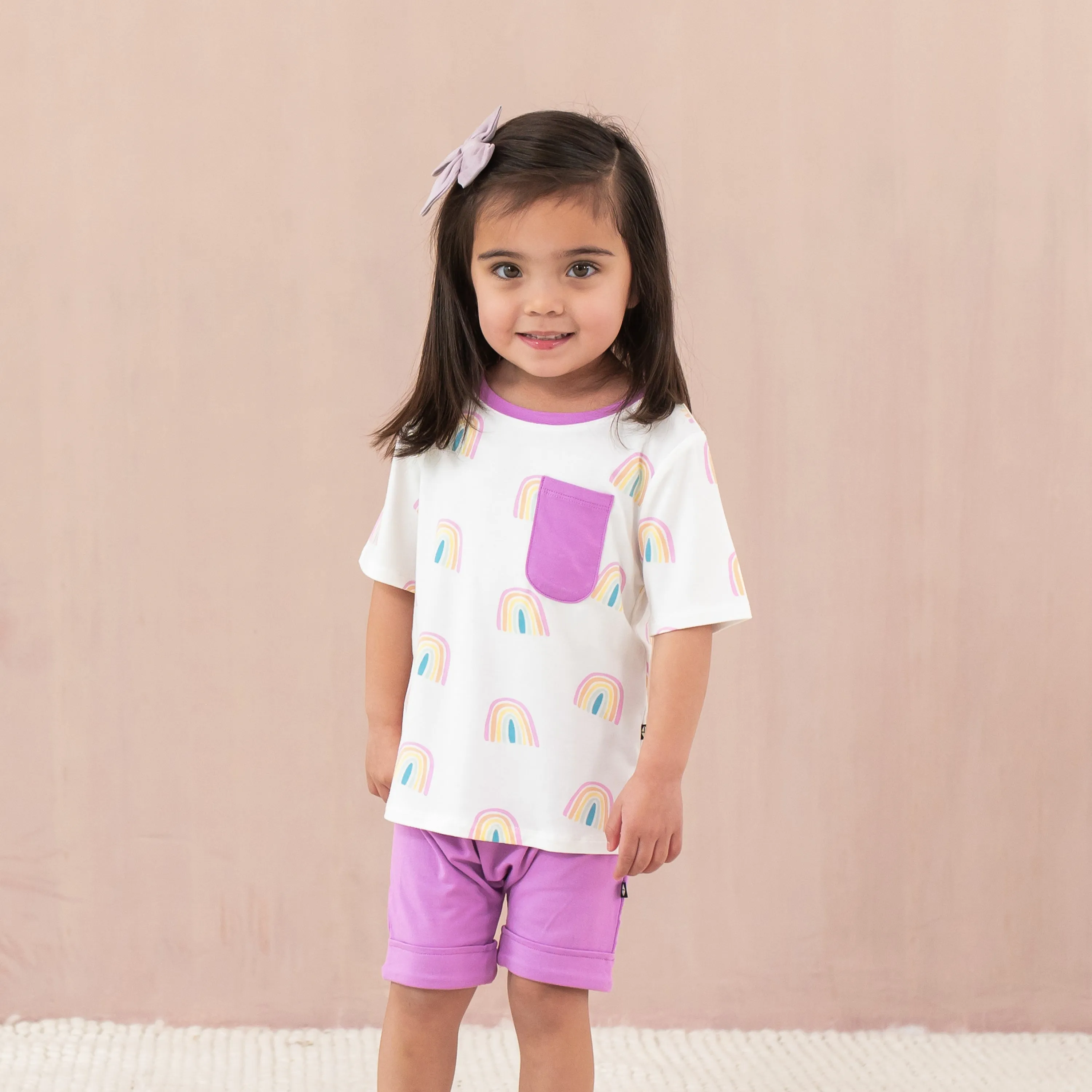 Toddler Crew Neck Tee in Poi Rainbow