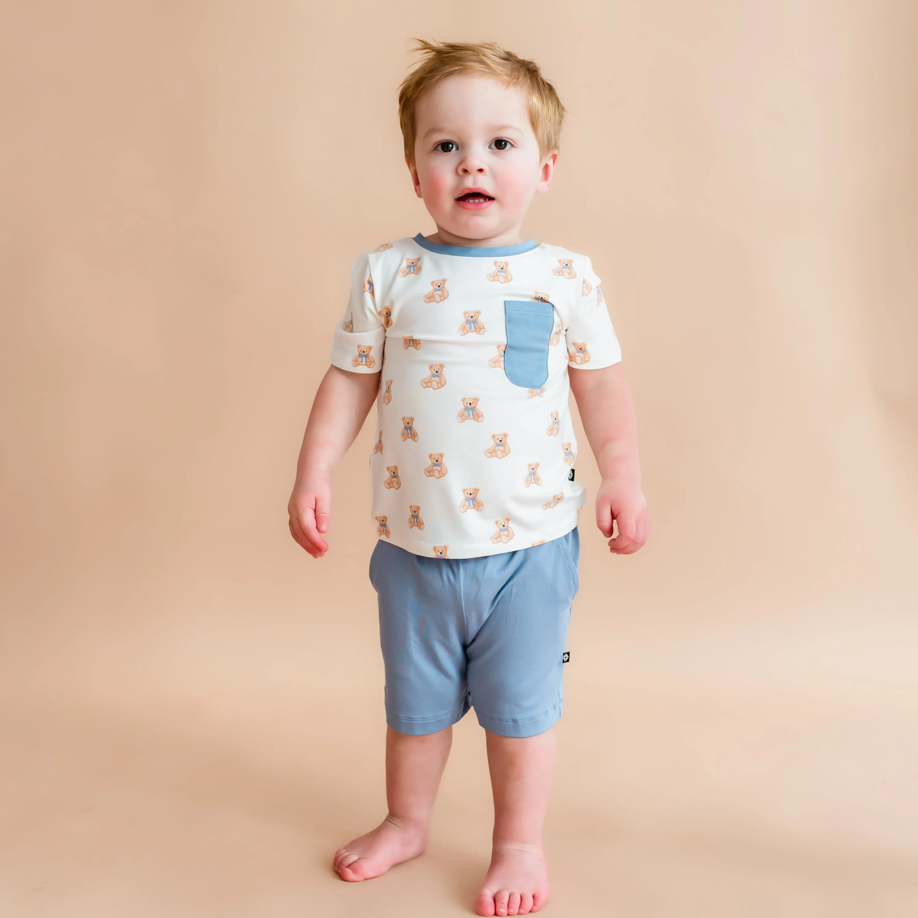 Toddler Crew Neck Tee in Teddy Bear