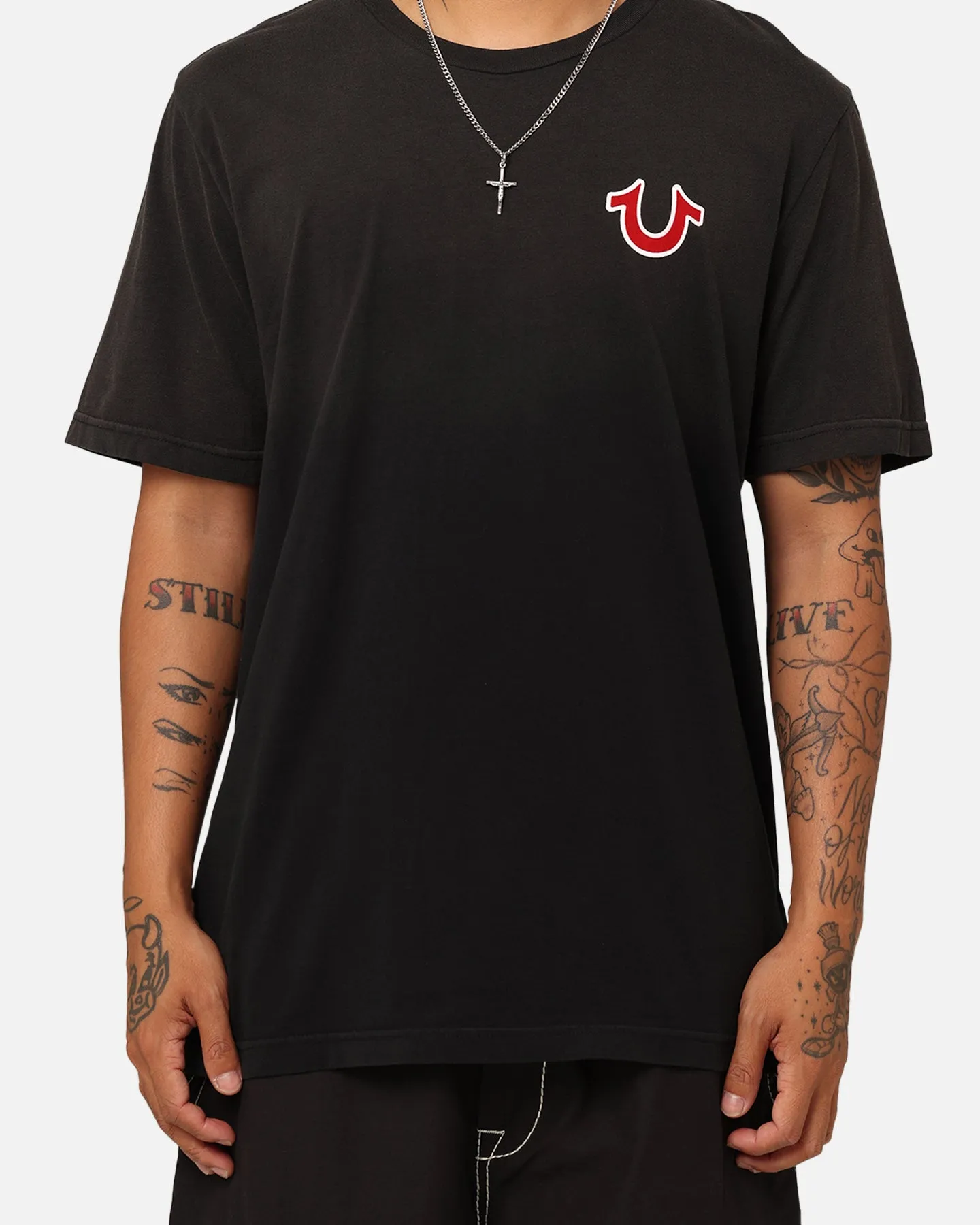 True Religion JV7 Washed T-Shirt Jet Black