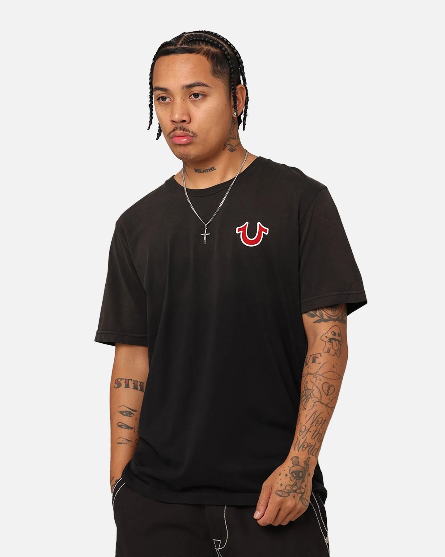 True Religion JV7 Washed T-Shirt Jet Black