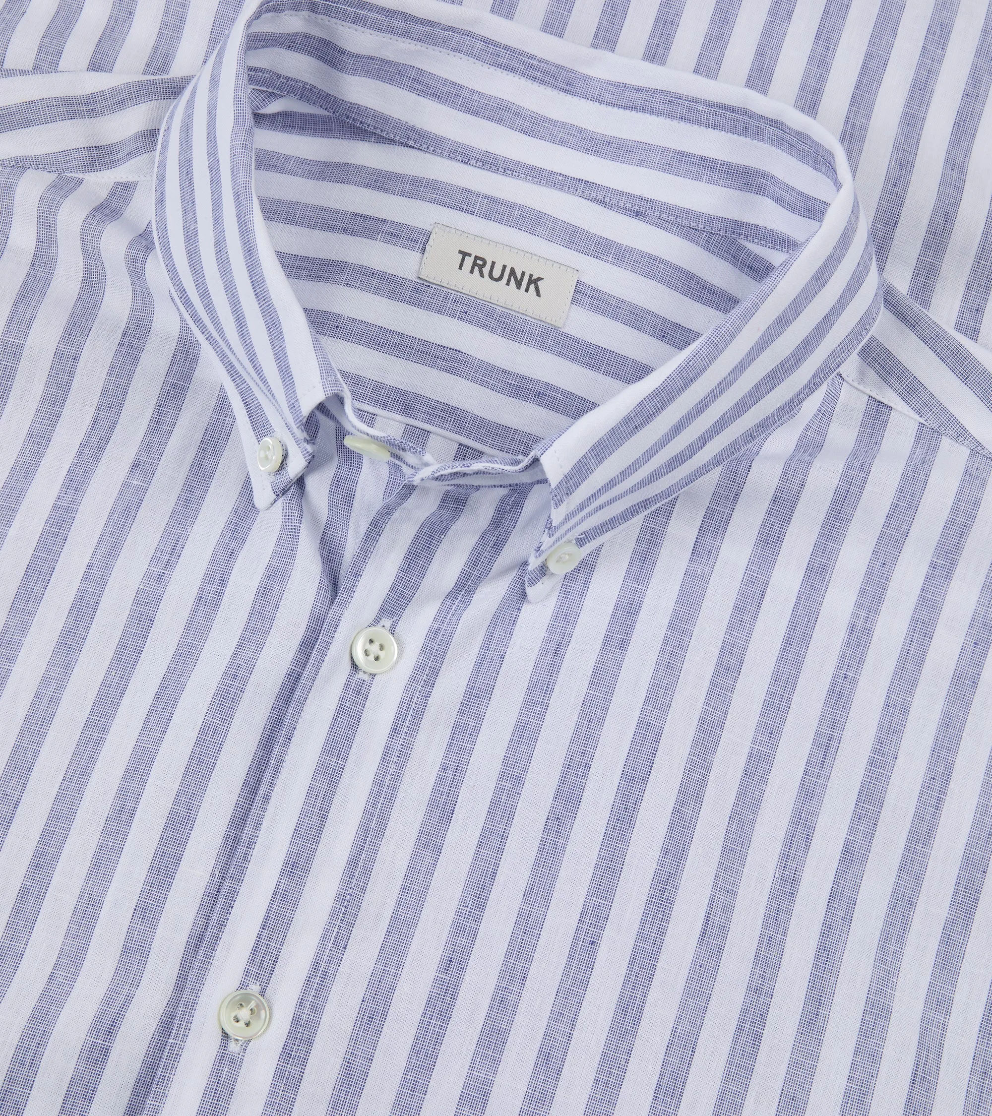 Trunk Eldon Cotton Linen Stripe Shirt: Dark Blue