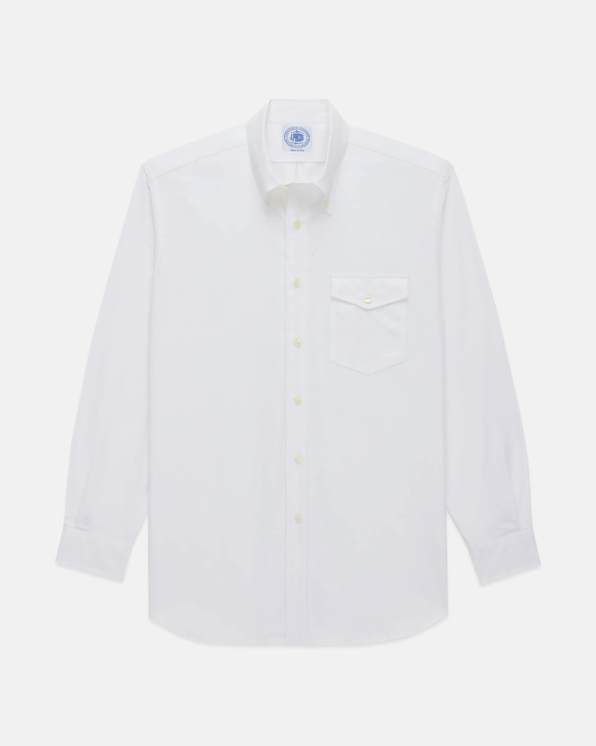 WHITE OXFORD BUTTON DOWN SHIRT - FLAP POCKET