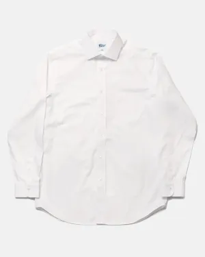 WHITE PINPOINT OXFORD SPREAD COLLAR SHIRT - TRIM FIT
