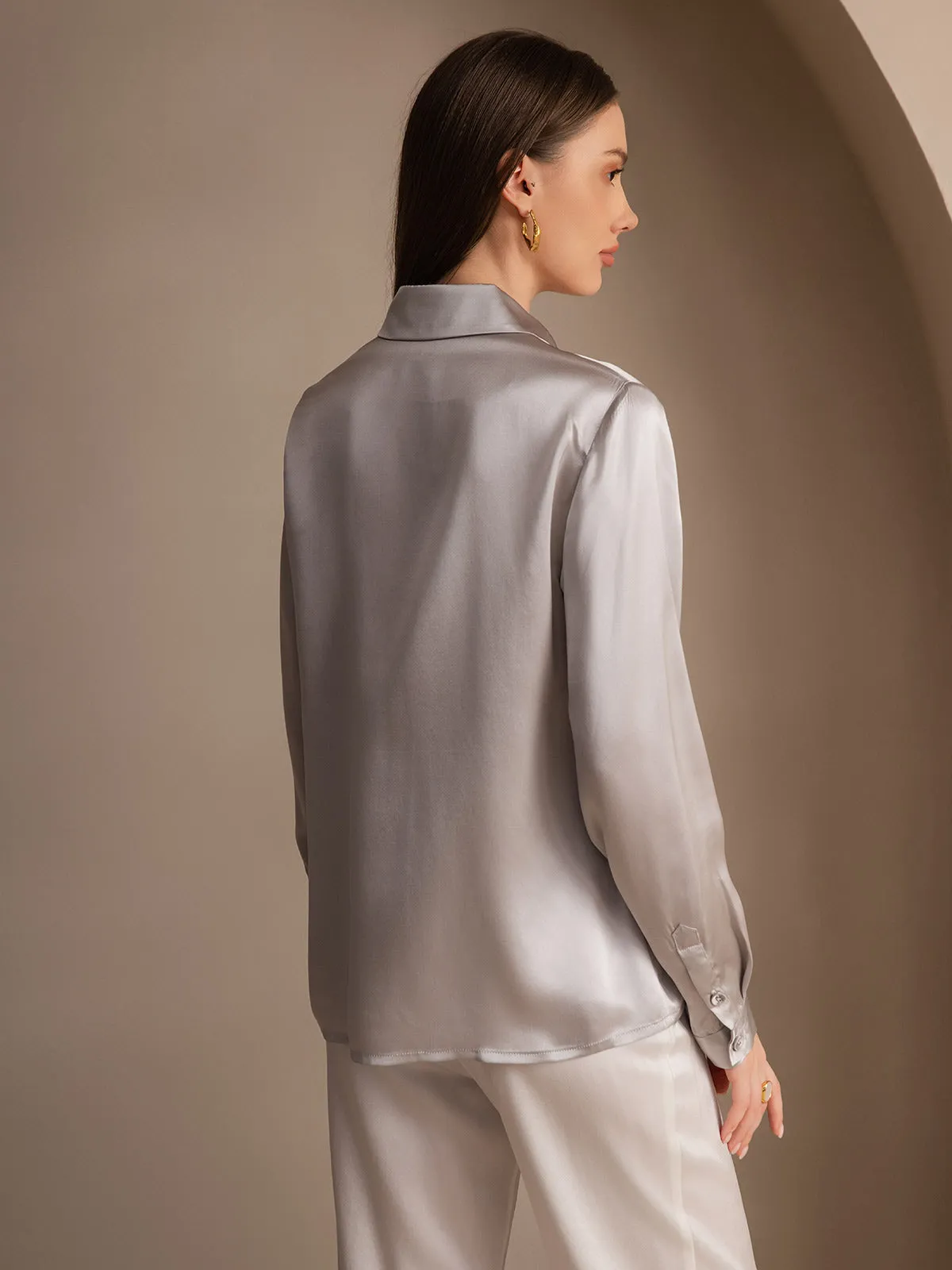 Women's 19 Momme Classic Silk Long-Sleeved Shirt