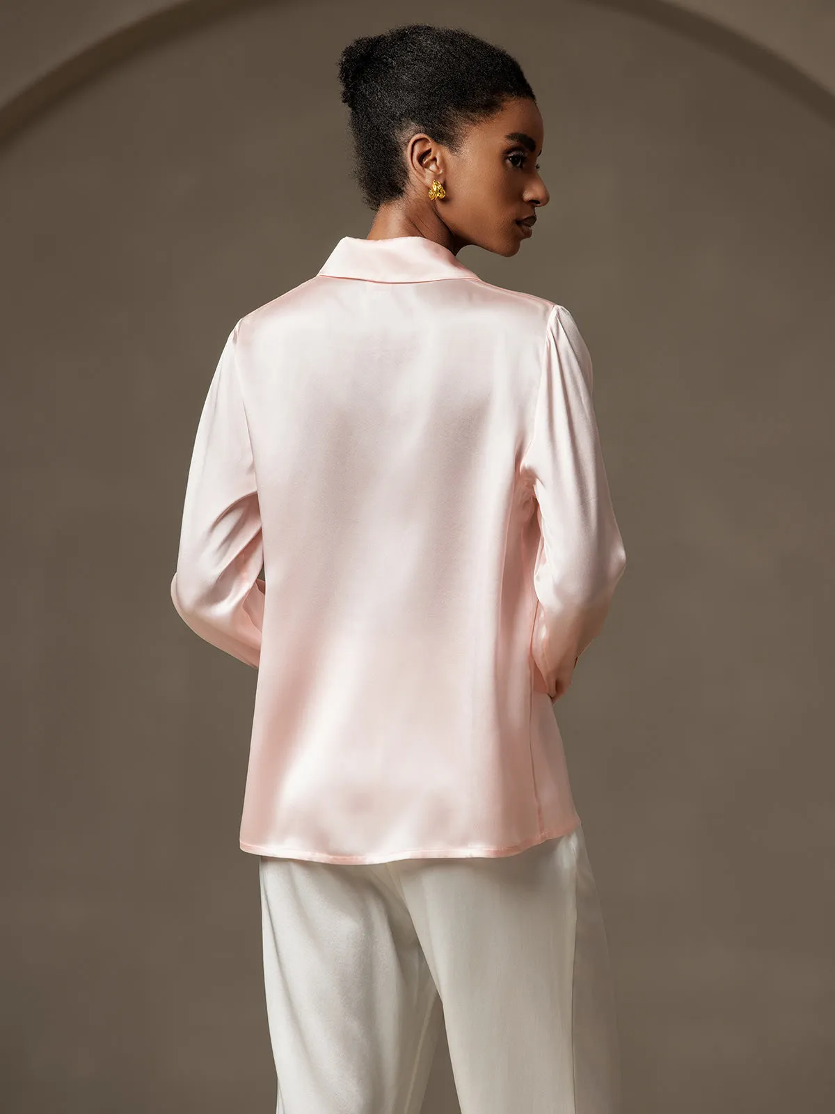 Women's 19 Momme Classic Silk Long-Sleeved Shirt