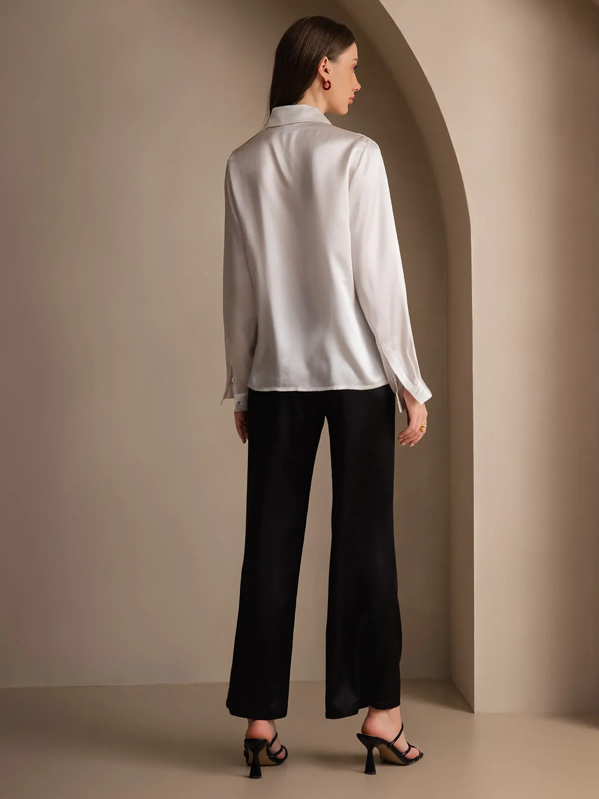 Women's 19 Momme Classic Silk Long-Sleeved Shirt