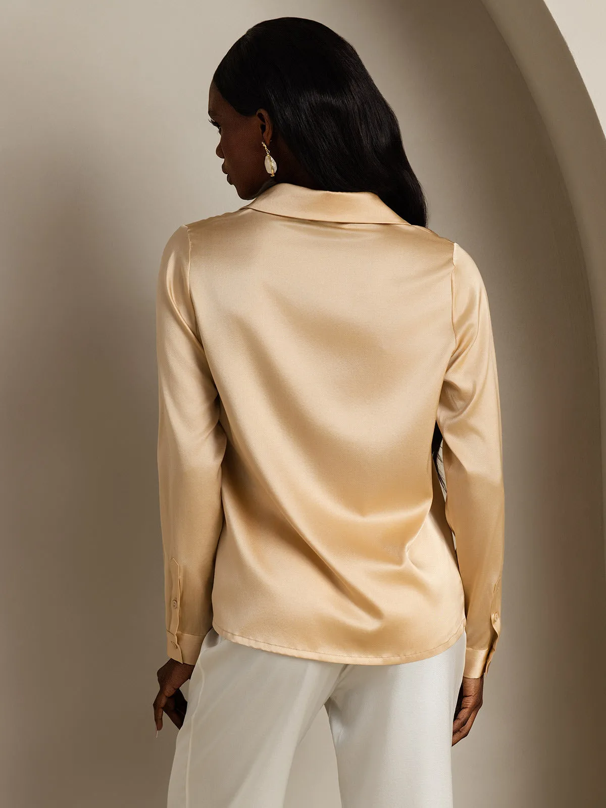 Women's 19 Momme Classic Silk Long-Sleeved Shirt