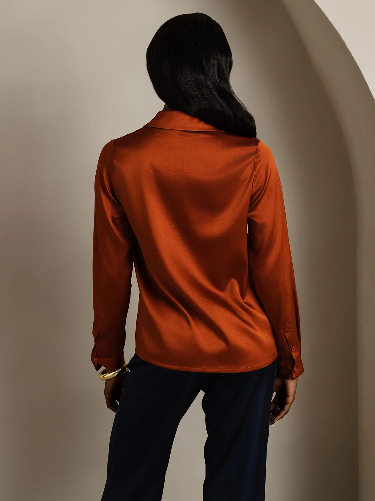 Women's 19 Momme Classic Silk Long-Sleeved Shirt