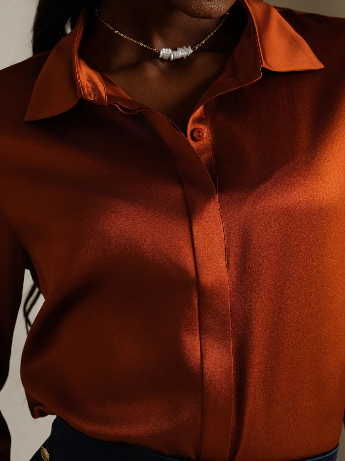 Women's 19 Momme Classic Silk Long-Sleeved Shirt