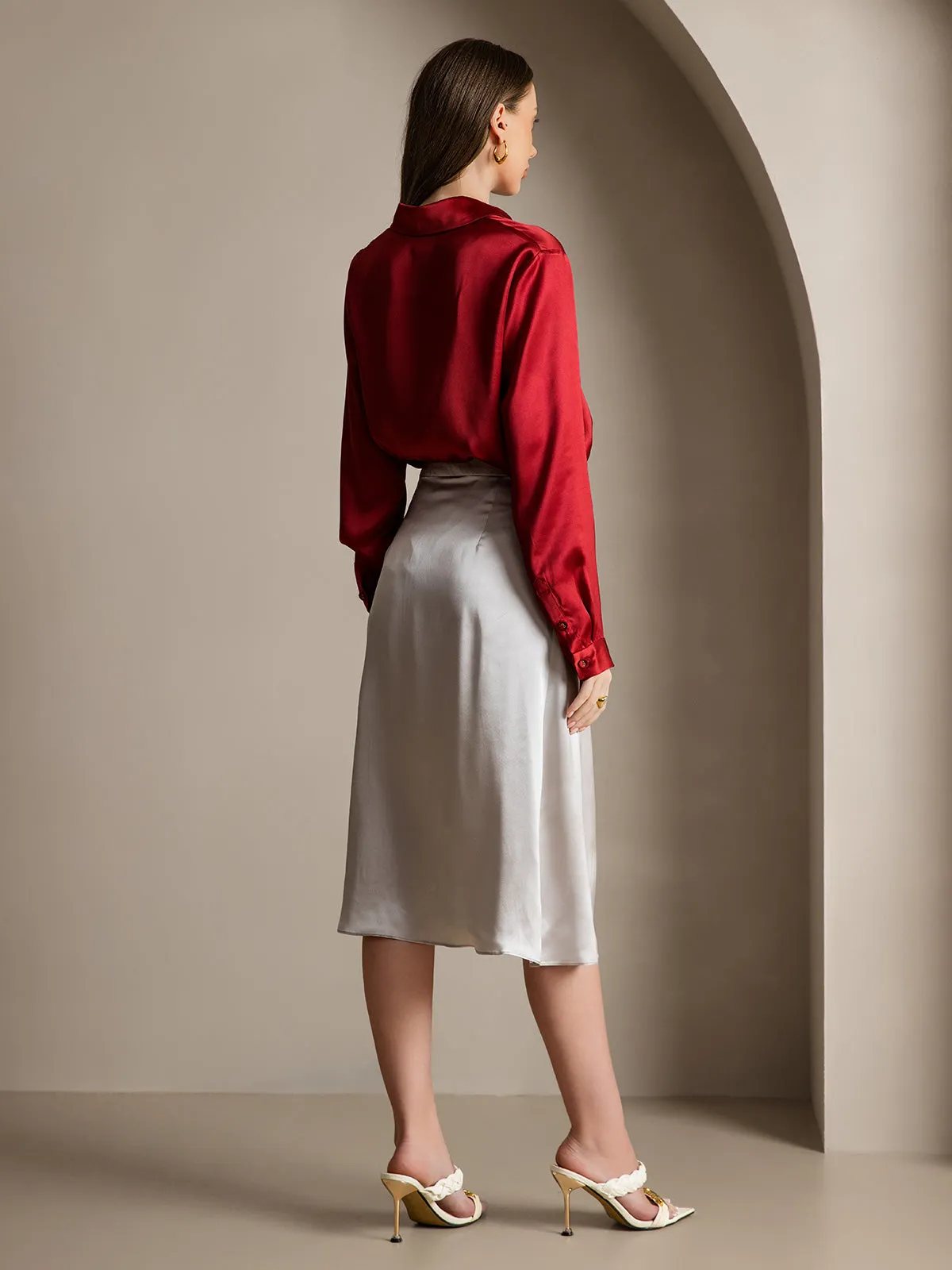 Women's 19 Momme Classic Silk Long-Sleeved Shirt