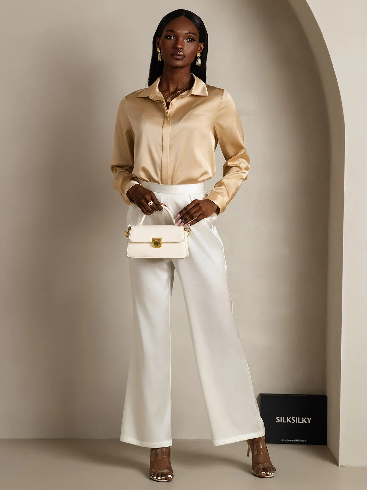 Women's 19 Momme Classic Silk Long-Sleeved Shirt