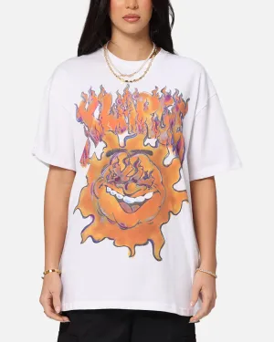 X-Large XL Burning T-Shirt Solid White