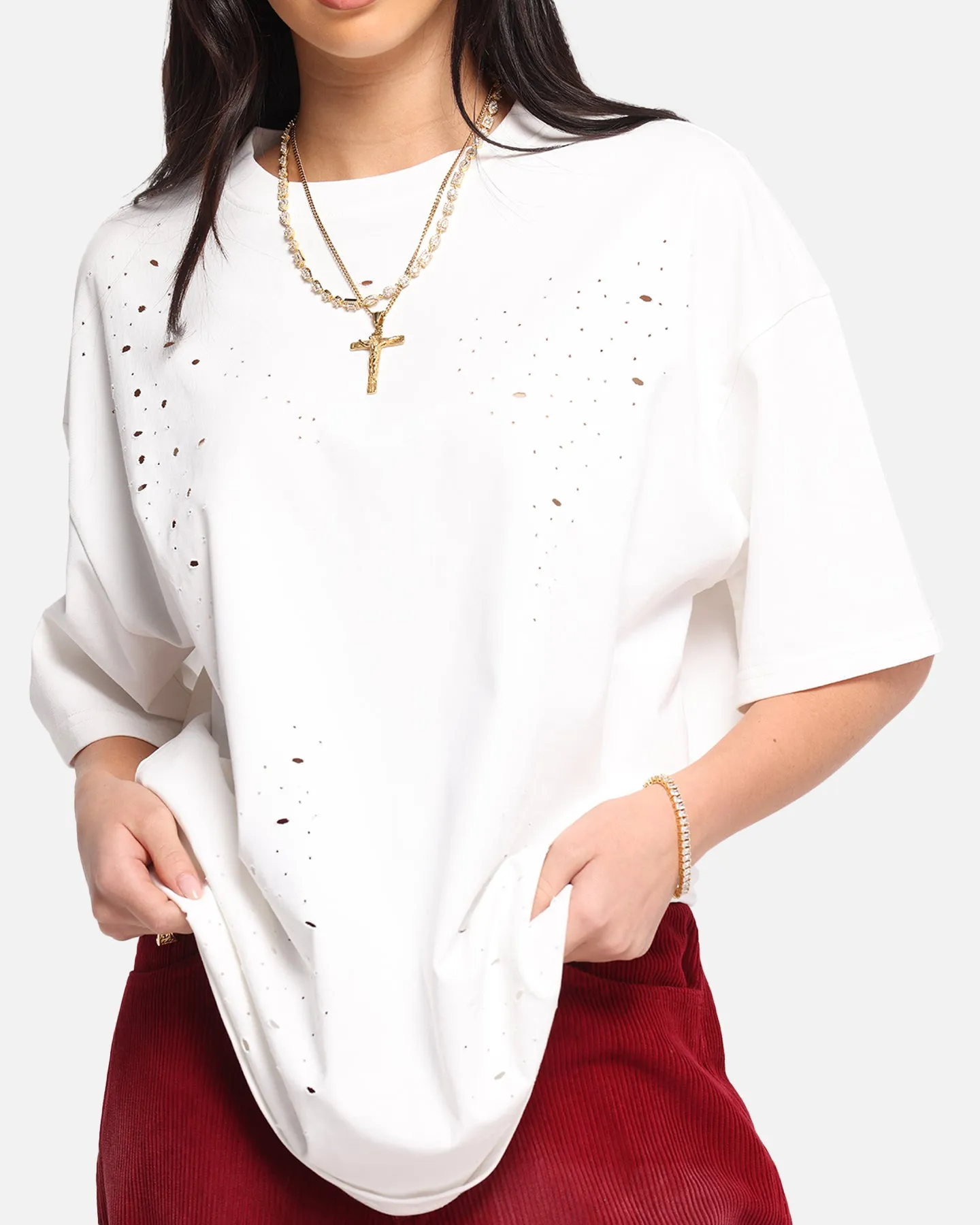 XXIII Distressed T-Shirt White