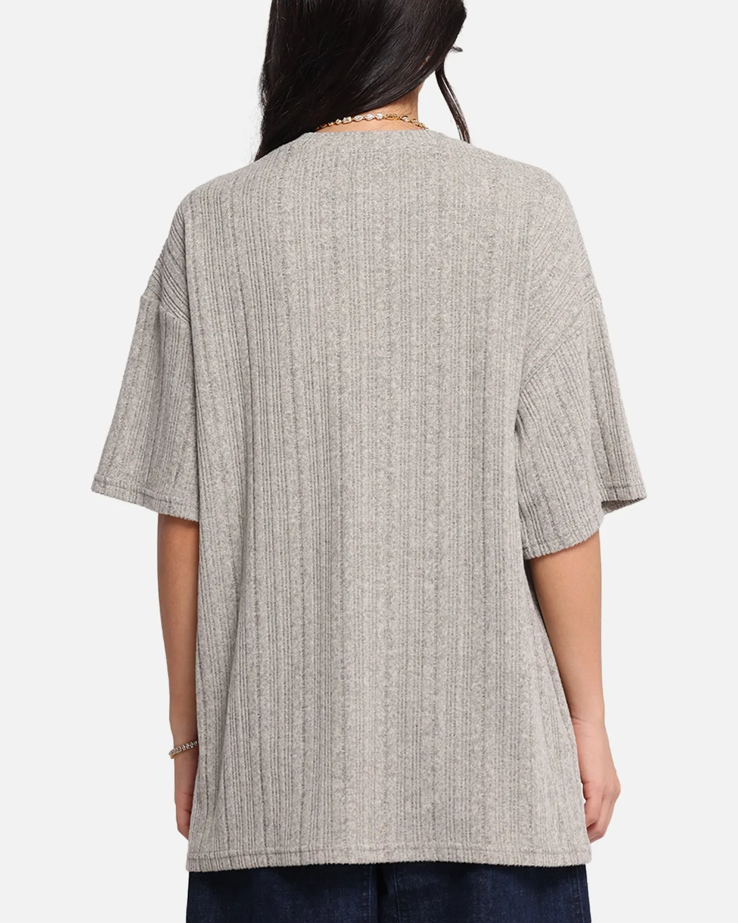 XXIII Rib Knit T-Shirt Grey Marle