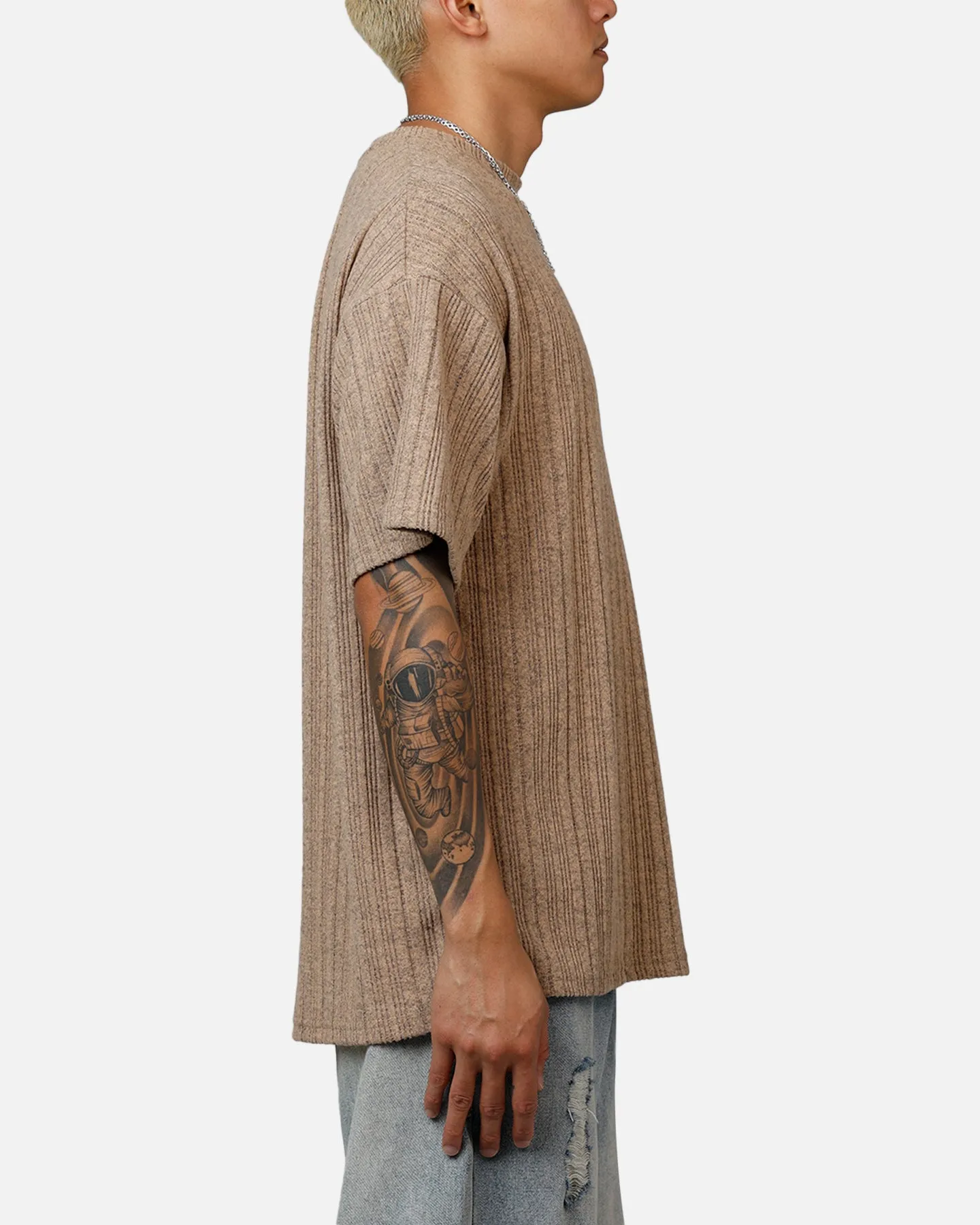 XXIII Rib Knit T-Shirt Tan Marle