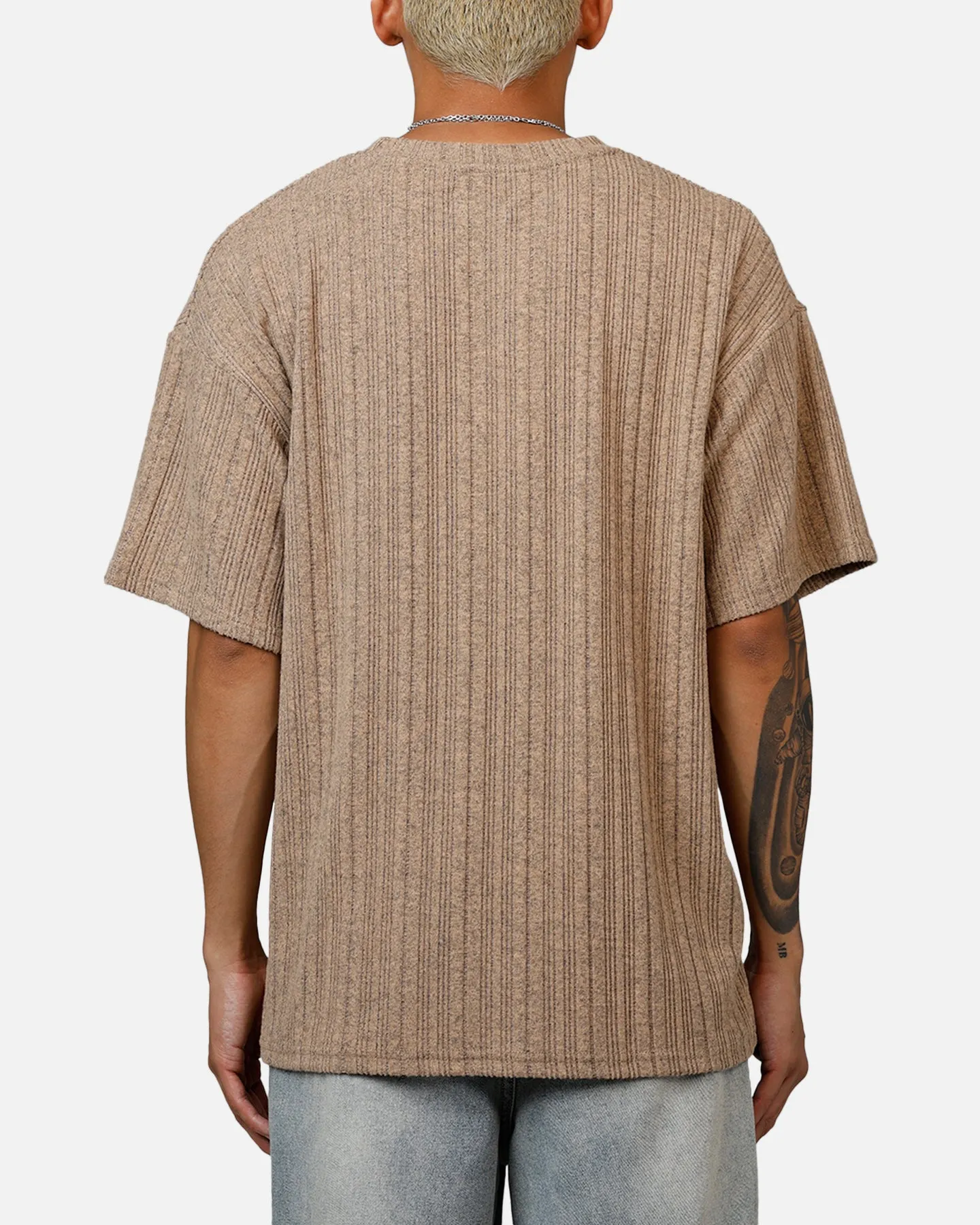 XXIII Rib Knit T-Shirt Tan Marle