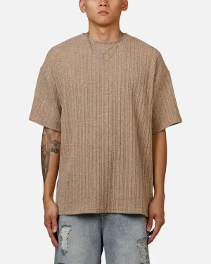 XXIII Rib Knit T-Shirt Tan Marle