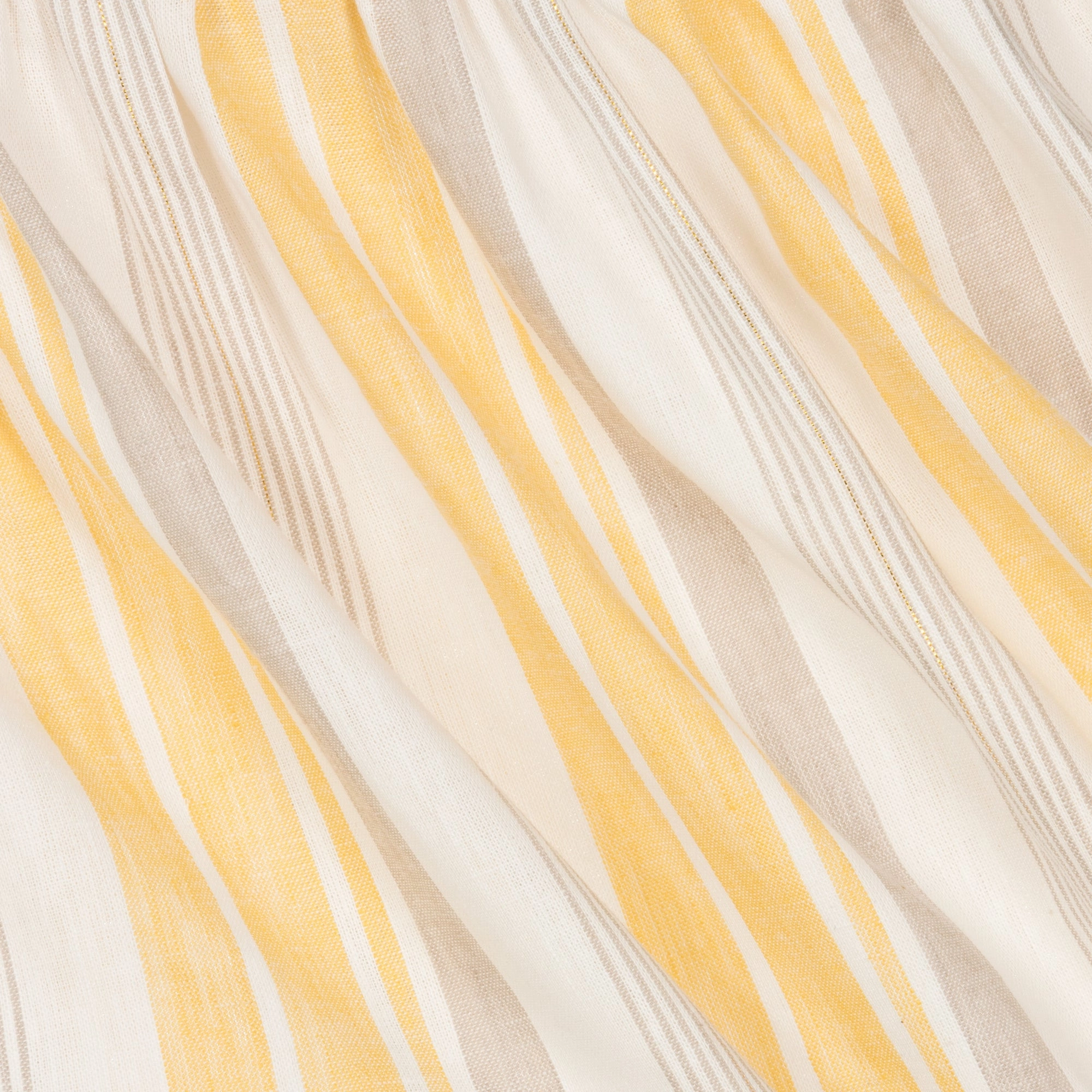 Yellow Striped Pleated Skirt