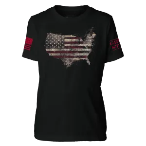Youth Red Blood Nation T-Shirt - Black