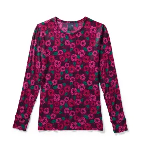 Zoe Chloe Silky Print Tee - Rosey Posey