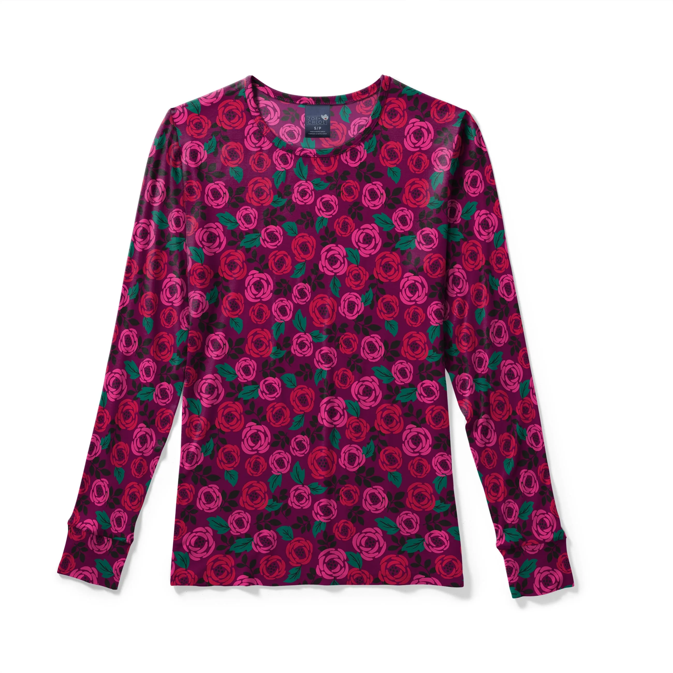 Zoe Chloe Silky Print Tee - Rosey Posey